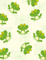 Seamless Pattern Happy Frog