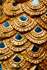 scale of naga in wat phra kaew, chiangrai, thailand