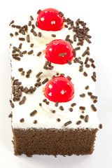 a piece of chocolate cake