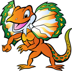 Hand-drawn Vector illustration of an Lizard in colorful splendor