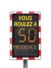 Radar pédagogique vitesse limitée à 50 km/h
