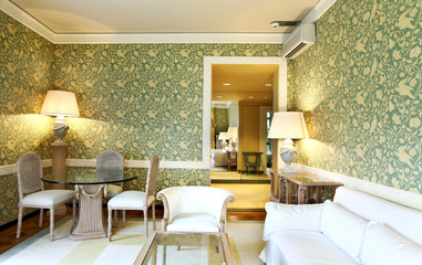 interior luxury apartment, comfortable classic living room