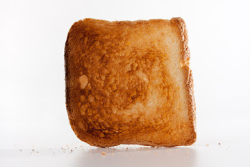 Crusty bread toast slice, backlight