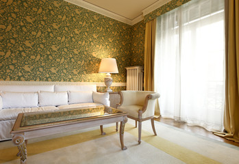 interno di salotto di lusso in hotel di lusso