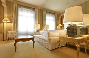 interior luxury apartment, comfortable suit, lounge