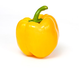 yellow pepper paprika on white background isolated