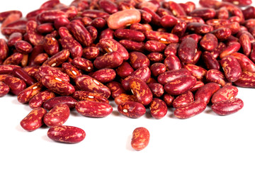 dried beans on white background