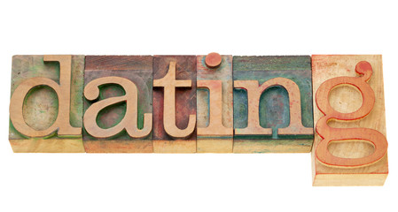 dating word in letterpress type