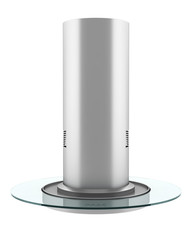 modern metallic cooker hood isolated on white background