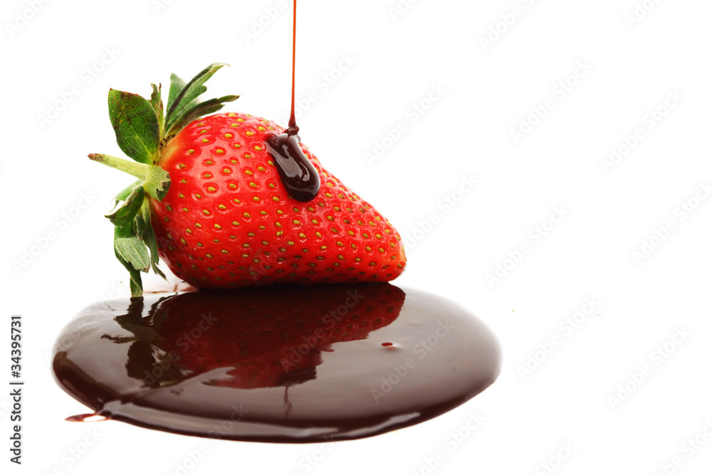 Poster strawberry in chocolate