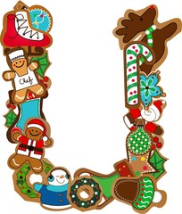 Obraz premium u gingerbread alphabet patch