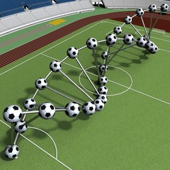 DNA String Of Soccer Player On The Field Of Stadium 08