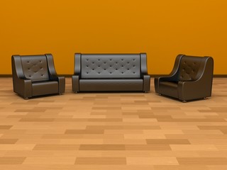 Sofa and two chairs