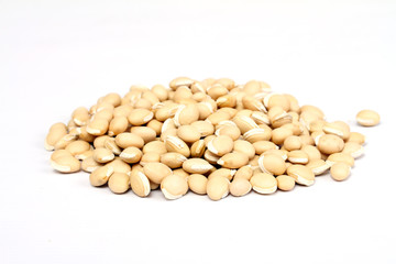 pile soybean on background