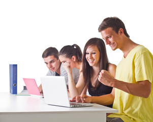 Teenagers surfing the web