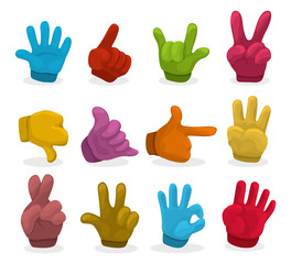 Obraz premium Cartoon color Hands collection ,vector.