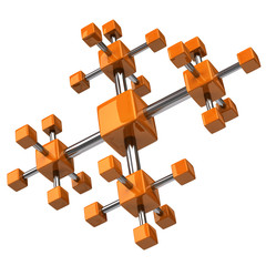 Orange network and communication icon