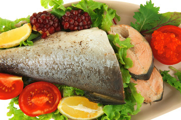 alaskan salmon and vegetables