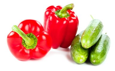 Bell peppers and cucumbers