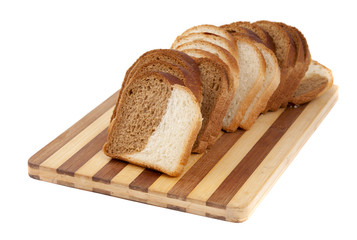 sliced bread on a board