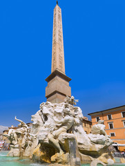 Fototapeta na wymiar Fontanna na Placu Navona w Rzymie, Włochy