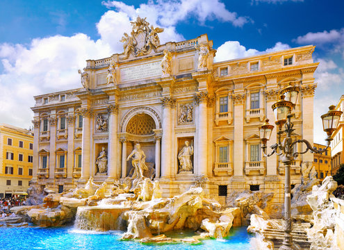 Fototapeta Fountain di Trevi ,Rome. Italy.