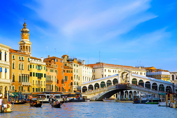 Fototapeta na wymiar Piękna ulica, Canal Grande w Wenecji, Włochy