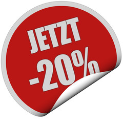 Sticker rot rund curl unten JETZT -20%