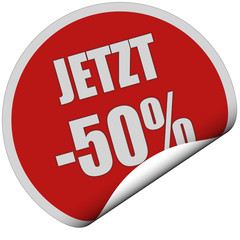 Sticker rot rund curl unten JETZT -50%