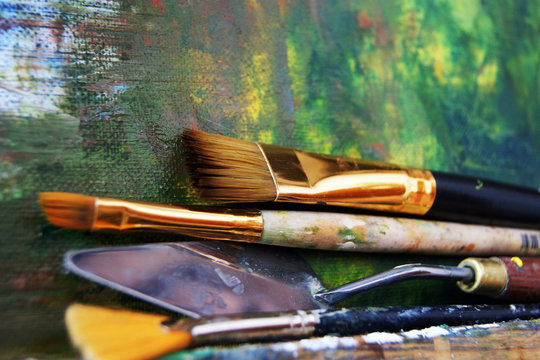 Brushes in use