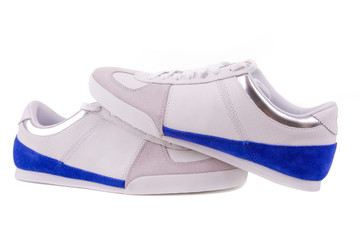A pair of white sport shoes. Isolated on white.