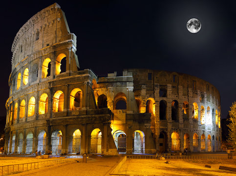 The Colosseum, Rome.  Night View