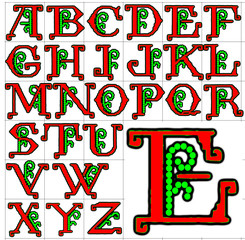 ABC Alphabet background kings embroidery design