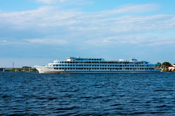 Cruise ship in a  river