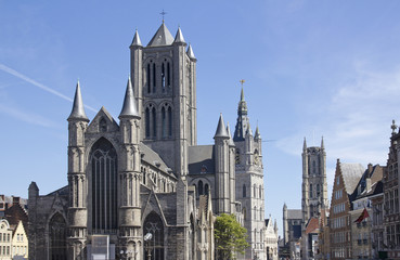 Fototapeta na wymiar Churches of Ghent, Belgium