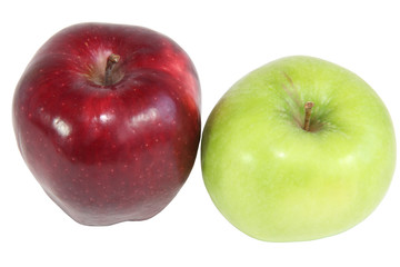 Green and red apples