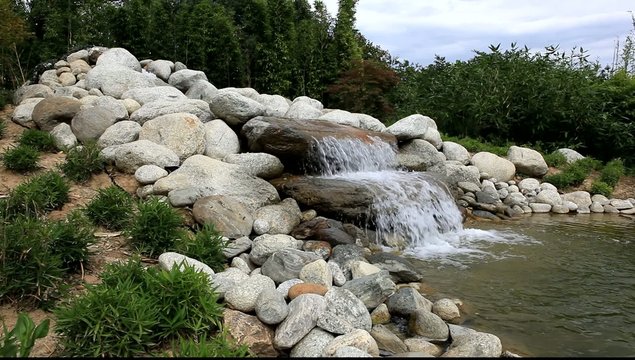 petite cascade de jardin aquatique particulier
