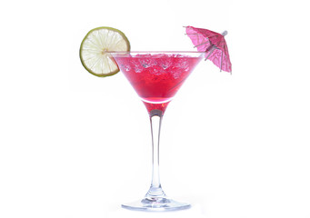 Martini glass with cocktail