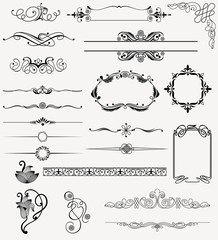 vector set design elements and page decoration.