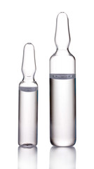 Medical ampoules isolated on white