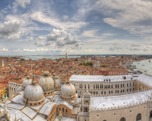 Fototapeta na wymiar panoramic aerial view of Venice Italy