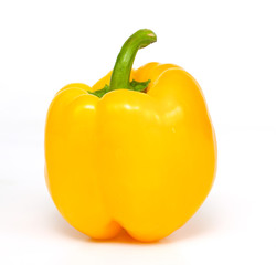 yellow pepper paprika on white background isolated