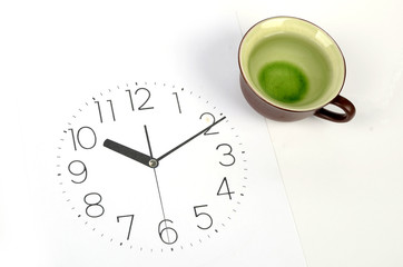 Cup of tea on clock face