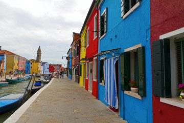 Burano island, colored houses,Italy
