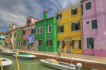 Fototapeta na wymiar Burano wyspa, kolorowe domki, Włochy