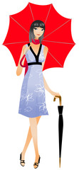 Close-up of woman holding umbrella