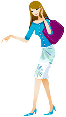 Side view of woman walking