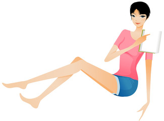 Side view of woman sitting