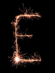 Letter E. Real sparkler alphabet