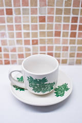 Traditional Malaysian coffee cup at kopitiam (coffee shop)